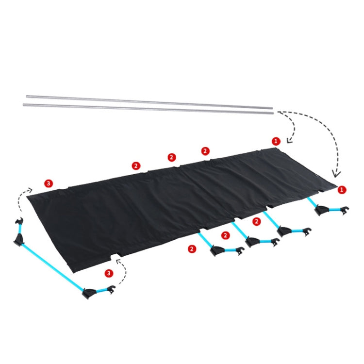 Outdoor Lightweight Folding Camping Bed - 7075 Aluminium, 150 kg Capacity, Grey, view 4