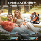 Camping Fan with 20,000mAh Battery for Outdoor Use - LED Light, Remote Control, view 2