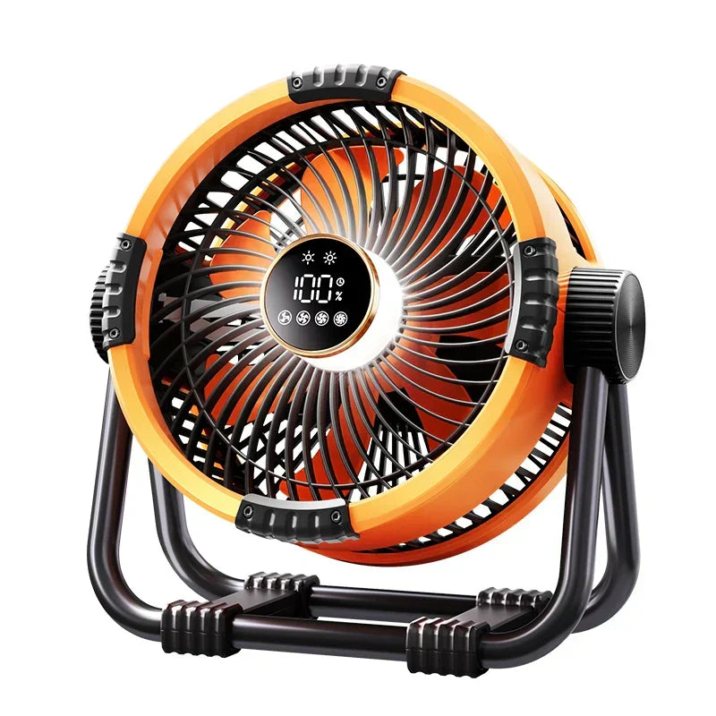 Camping Fan with 20,000mAh Battery for Outdoor Use - LED Light, Remote Control
