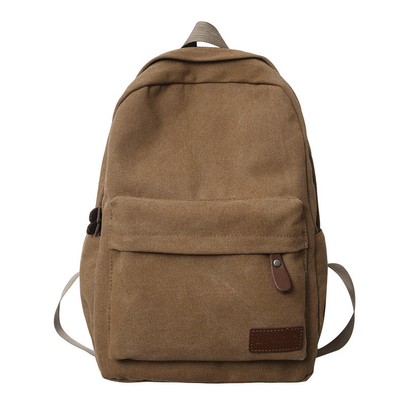 Canvas School Backpack with Padded Adjustable Straps