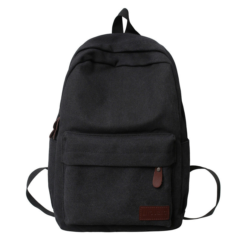 Canvas School Backpack with Padded Adjustable Straps