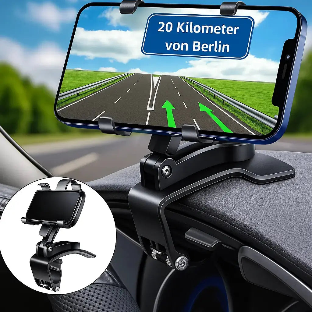360° Rotatable Car Phone Holder - Dashboard, Rearview Mirror, Sun Visor Mount
