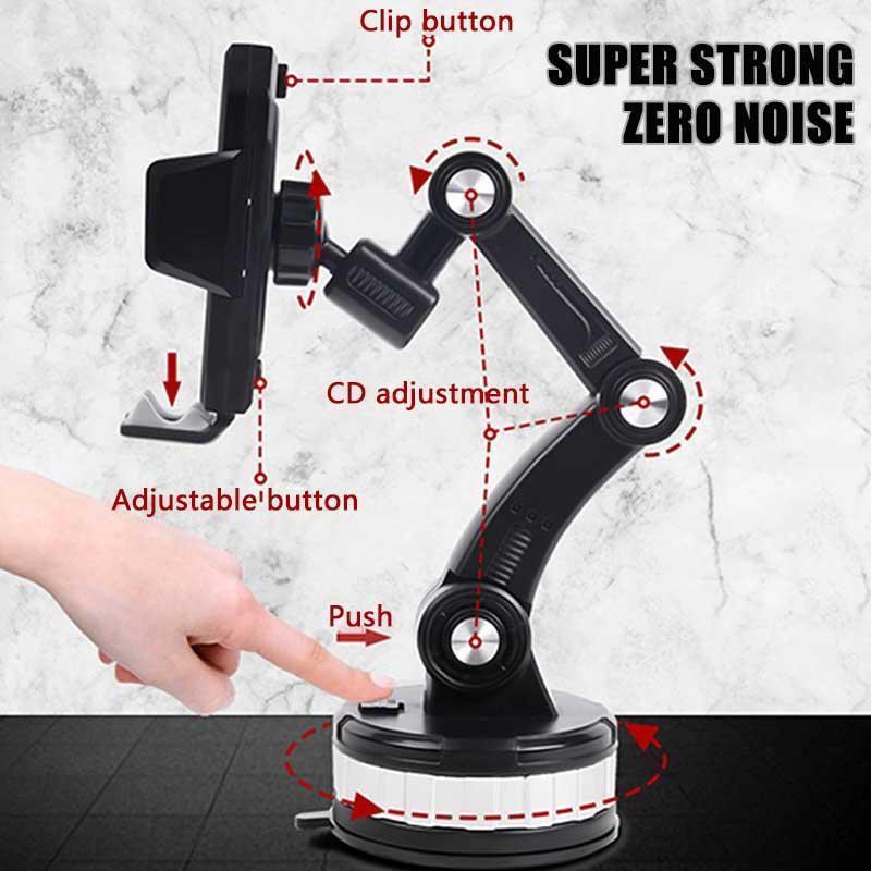 Phone Mount for Car Center Console - Super Adsorption, PC+ABS+Metal, Black, view 3