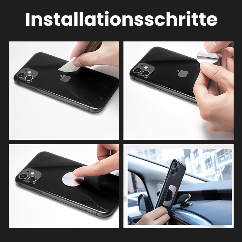 Magnetic Car Phone Holder - Alloy, Silicone, Minimalist Design, view 6