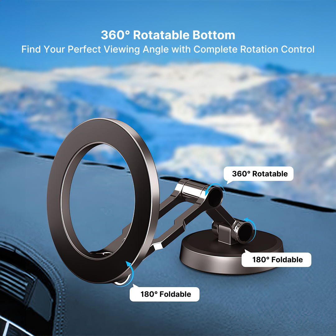 Magnetic Car Phone Holder with Adjustable Stand for iPhone - Zinc Alloy, view 4