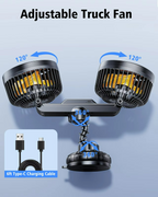 Car Fan, 4000 mAh Rechargeable Battery, 3 Speeds