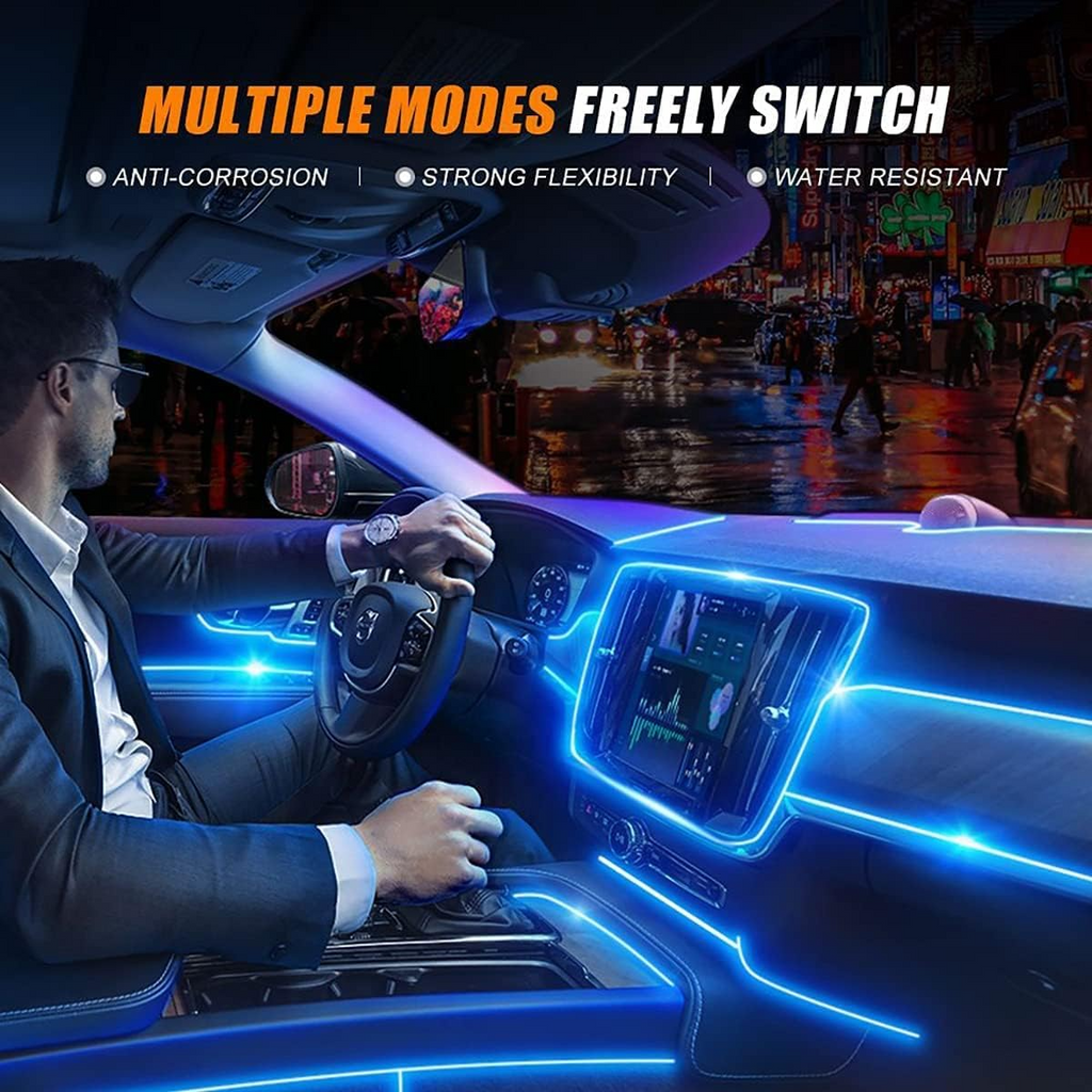 Car Interior LED Light Strips with Remote or App Control