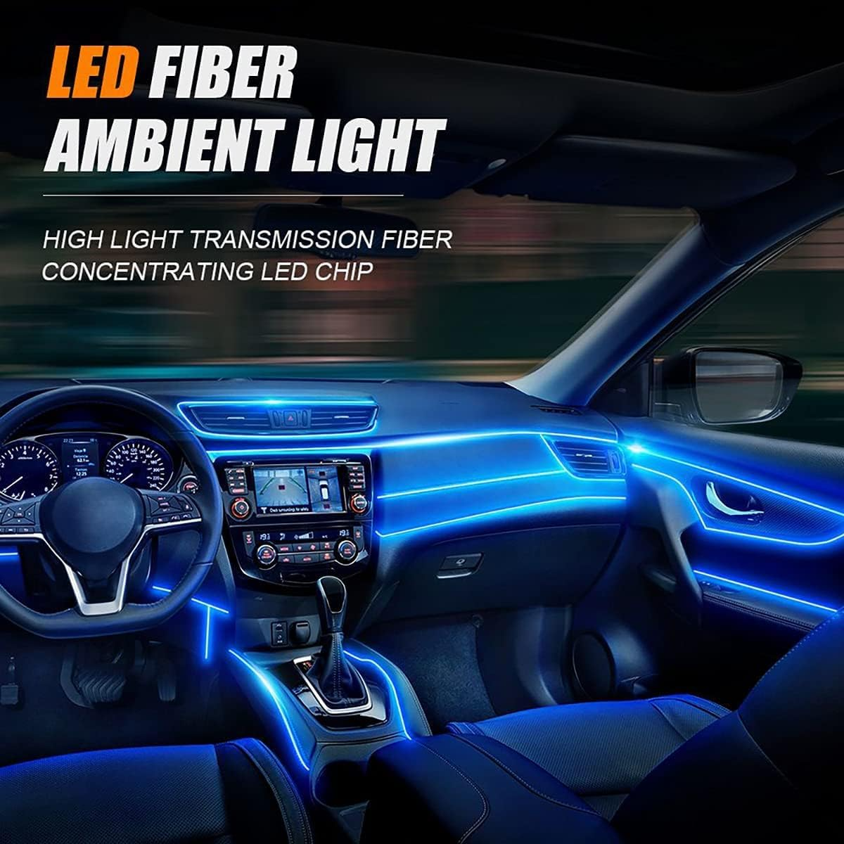 Car Interior LED Light Strips with Remote or App Control