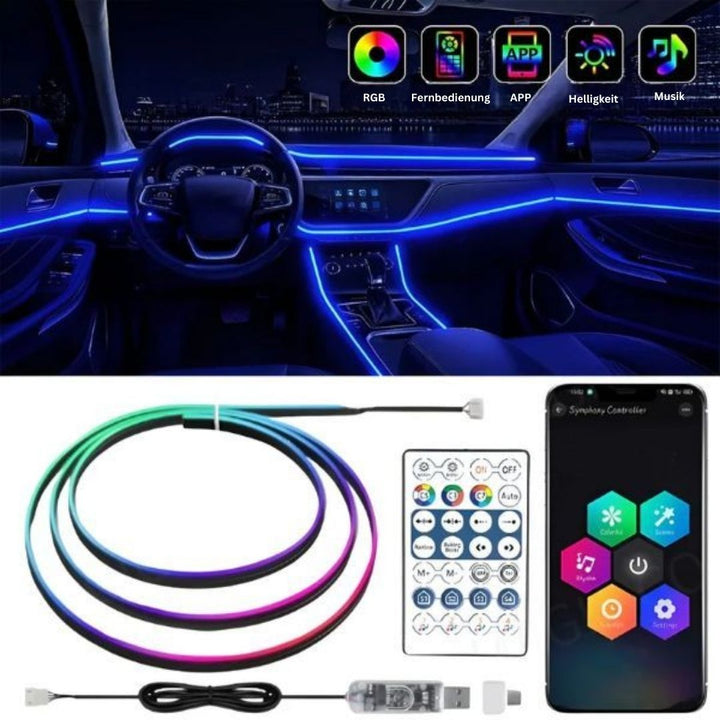 Car Interior LED Light Strips with Remote or App Control