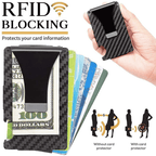 Carbon Fibre Wallet with 304 Stainless Steel Money Clip, 96 × 65 × 13 mm
