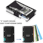 Carbon Fibre Wallet with 304 Stainless Steel Money Clip, 96 × 65 × 13 mm
