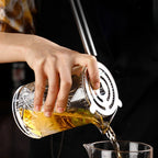 Carved Clear Glass Cocktail Mixing Glass, 18 cm