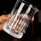 Carved Clear Glass Cocktail Mixing Glass, 18 cm