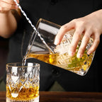 Carved Clear Glass Cocktail Mixing Glass, 18 cm
