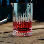 Carved Clear Glass Cocktail Mixing Glass, 18 cm