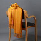 Cashmere-Blend Throw Blanket with Fringe
