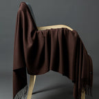 Cashmere-Blend Throw Blanket with Fringe