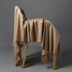 Cashmere-Blend Throw Blanket with Fringe