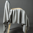 Cashmere-Blend Throw Blanket with Fringe
