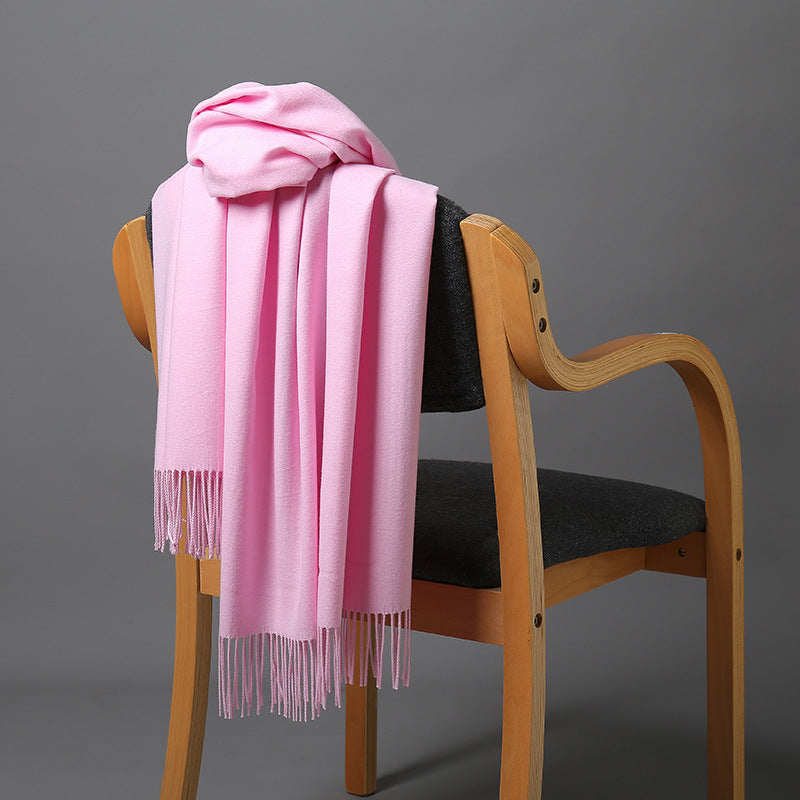 Cashmere-Blend Throw Blanket with Fringe