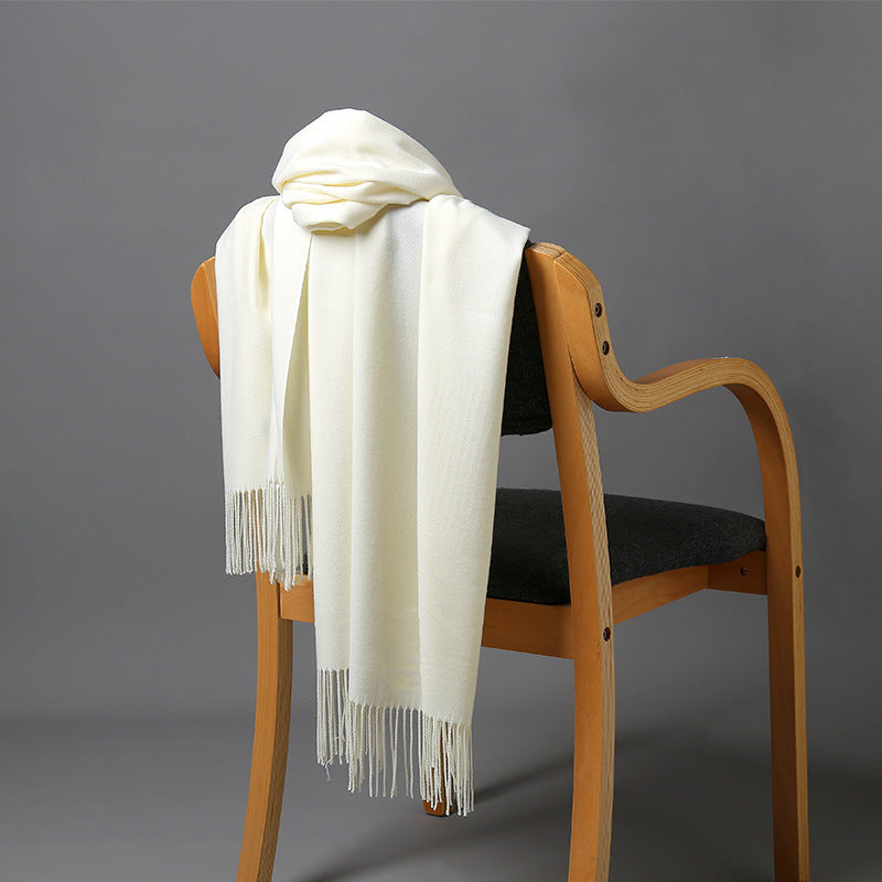 Cashmere-Blend Throw Blanket with Fringe