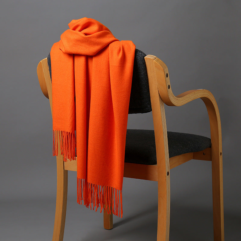 Cashmere-Blend Throw Blanket with Fringe