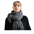 Cashmere-Blend Throw Blanket with Fringe