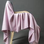 Cashmere-Blend Throw Blanket with Fringe