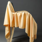 Cashmere-Blend Throw Blanket with Fringe