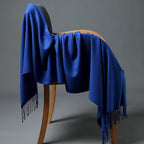 Cashmere-Blend Throw Blanket with Fringe