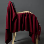 Cashmere-Blend Throw Blanket with Fringe