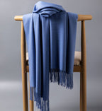 Cashmere-Blend Throw Blanket with Fringe