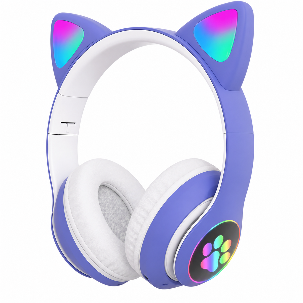 Cat Ear Gaming Headset with 7 LED Modes, USB and 3.5mm Jack