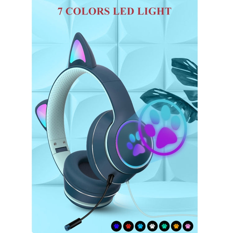 Cat Ear Gaming Headset with 7 LED Modes, USB and 3.5mm Jack
