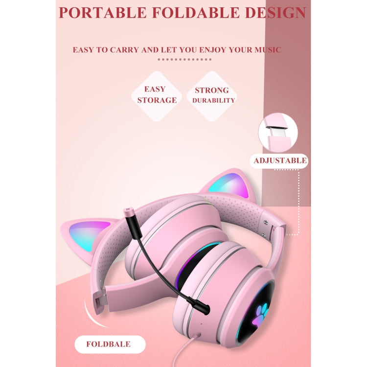 Cat Ear Gaming Headset with 7 LED Modes, USB and 3.5mm Jack