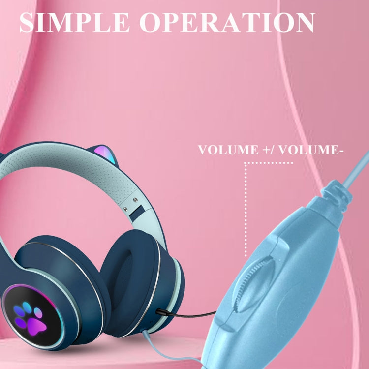 Cat Ear Gaming Headset with 7 LED Modes, USB and 3.5mm Jack