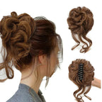 Curly Hair Bun Clip-in Hair Piece - Synthetic Hair, Natural Look, Volume, view 4