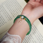 Chalcedony Agate Bangle Bracelets, 58–62 mm Inner Diameter