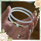 Chalcedony Agate Bangle Bracelets, 58–62 mm Inner Diameter