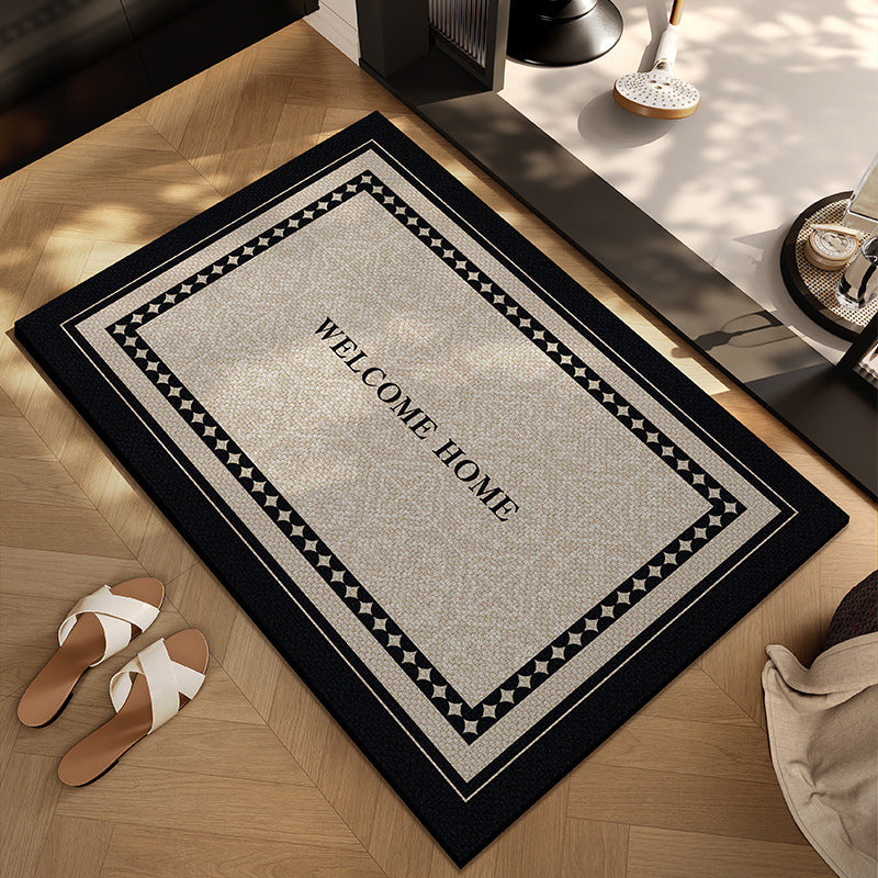 Checkerboard Entryway Mat with Non-Slip Backing