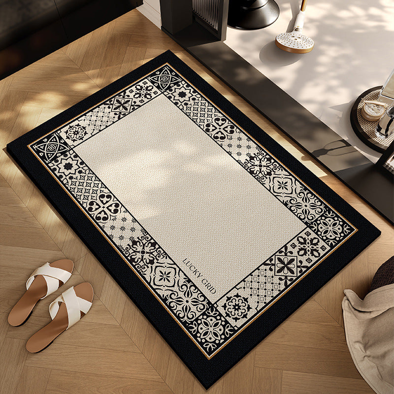 Checkerboard Entryway Mat with Non-Slip Backing