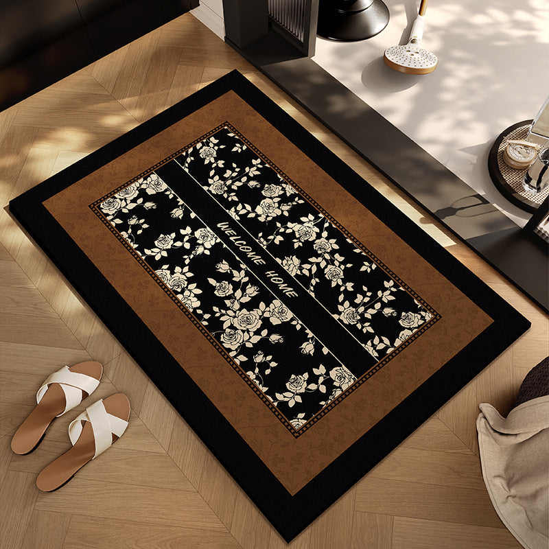 Checkerboard Entryway Mat with Non-Slip Backing