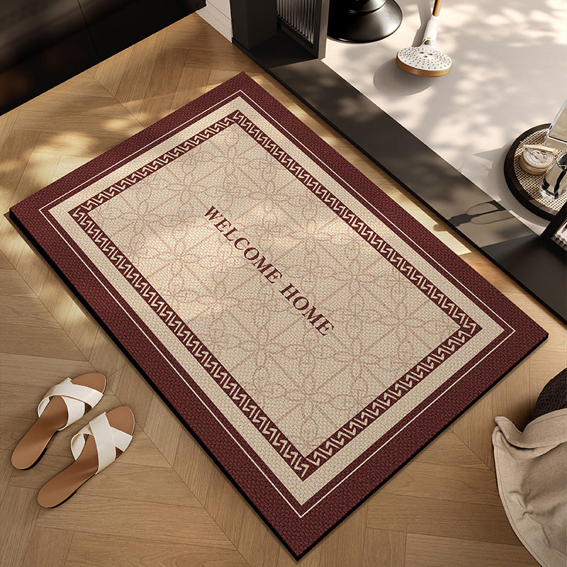 Checkerboard Entryway Mat with Non-Slip Backing