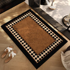 Checkerboard Entryway Mat with Non-Slip Backing