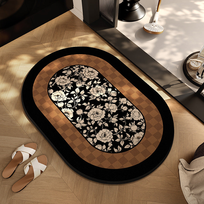 Checkerboard Entryway Mat with Non-Slip Backing