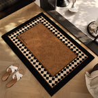 Checkerboard Entryway Mat with Non-Slip Backing
