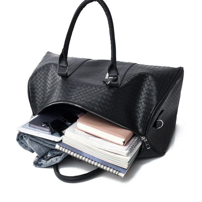 Checkerboard Travel Duffel Bag with Adjustable Removable Shoulder Strap
