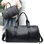 Checkerboard Travel Duffel Bag with Adjustable Removable Shoulder Strap