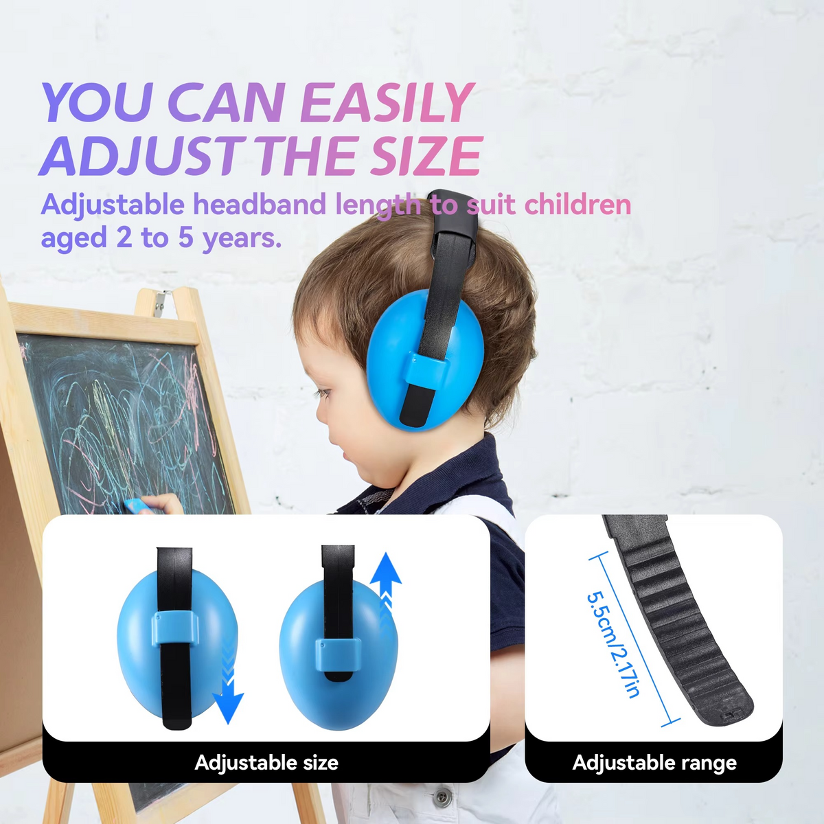 Kids Noise Reduction Earmuffs for Sleep and Focus - Adjustable, Soft Cushions, view 2