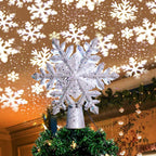 Christmas Decorations LED Snowflake Tree Topper, PVC, 24.8 × 23.3 × 5 cm